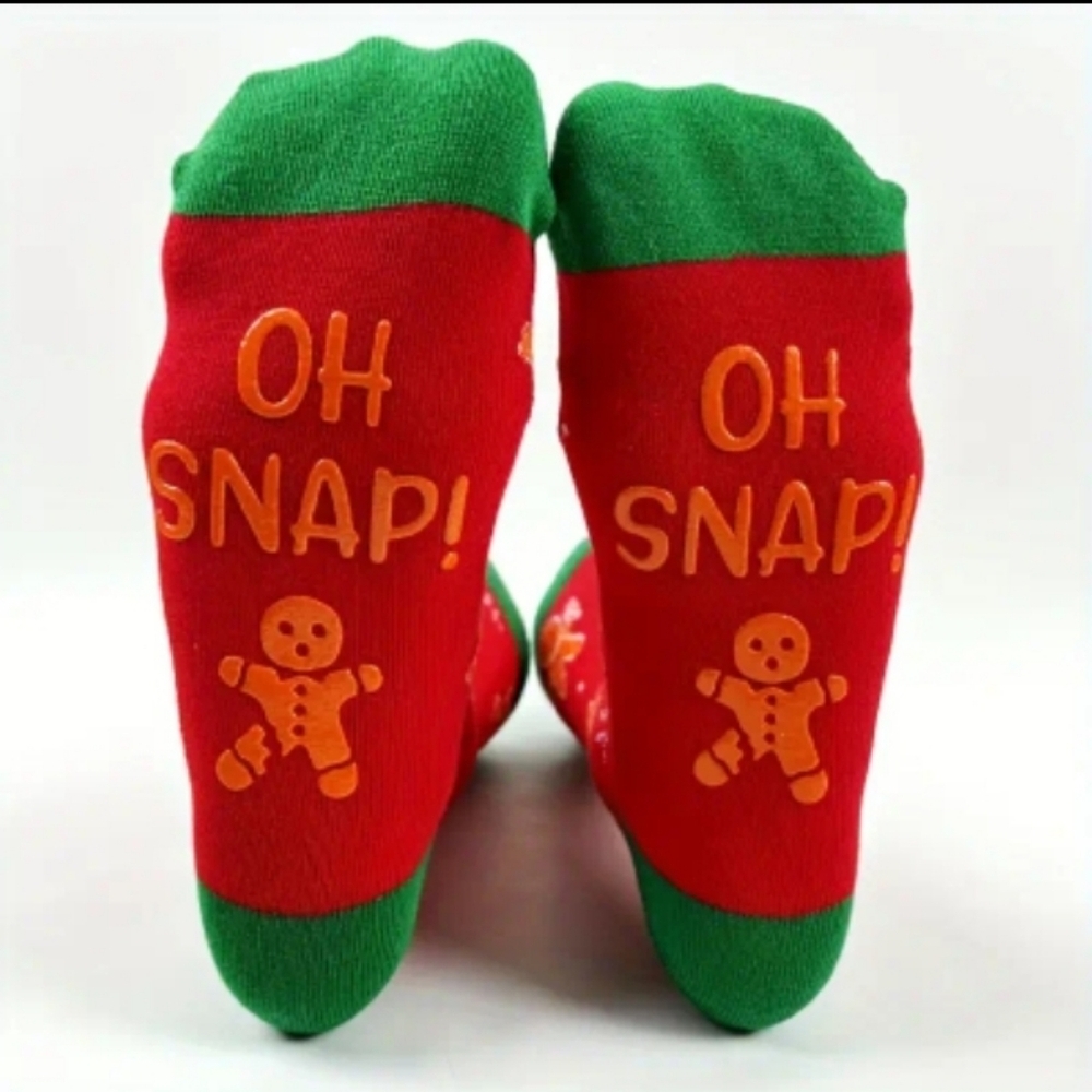 Gingerbread Oh Snap No-Slip Socks